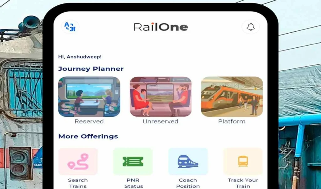 instead of irctc now book train tickets with railone app