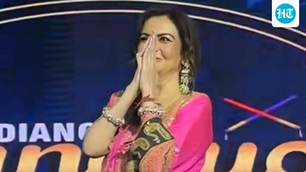 ‘Goosebumps moment’: When Nita Ambani paused her speech midway for Falguni Pathak ‘Goosebumps moment’: When Nita Ambani paused her speech midway for Falguni Pathak