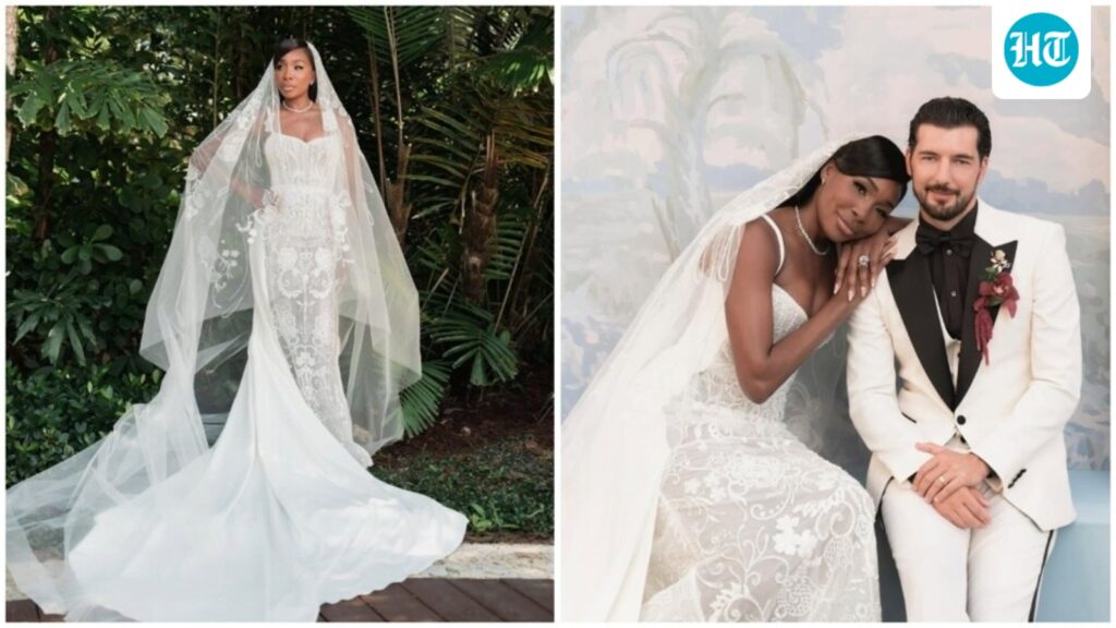 Venus Williams stuns in ‘magical’ lace wedding gown as she marries Andrea Preti in beautiful ceremony: ‘It sparkles…’