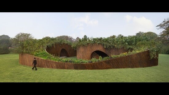 Go on, turn over a new leaf: At the Aranyani Pavilion in Sunder Nursery Go on, turn over a new leaf: At the Aranyani Pavilion in Sunder Nursery