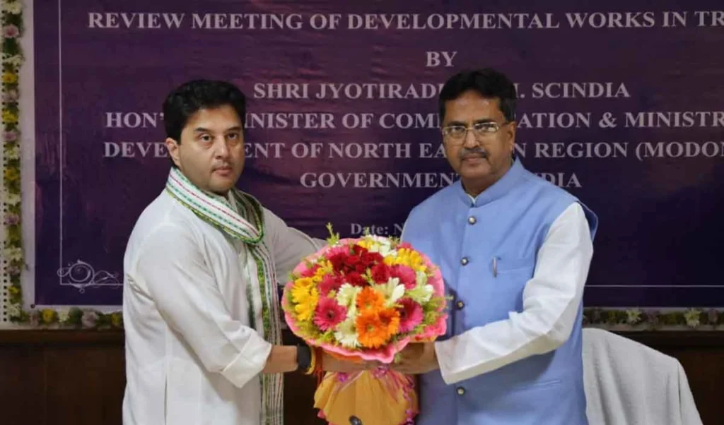 अगरतला में पूर्वोत्तर क्षेत्र विकास मंत्रालय की प्रमुख परियोजनाओं का शिलान्यास एवं उद्घाटन करेंगे सिंधिया