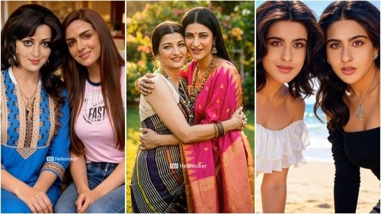 AI reimagines Sridevi-Janhvi Kapoor, Hema Malini-Esha Deol and other famous Bollywood mother and daughters in glam looks AI reimagines Sridevi-Janhvi Kapoor, Hema Malini-Esha Deol and other famous Bollywood mother and daughters in glam looks