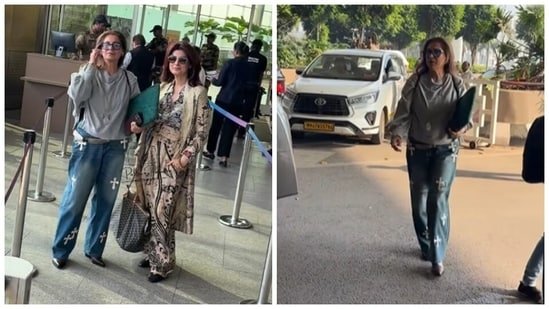 Dimple Kapadia at 68 gives daughter Twinkle Khanna tough fashion competition with exceptionally chic airport look Dimple Kapadia at 68 gives daughter Twinkle Khanna tough fashion competition with exceptionally chic airport look