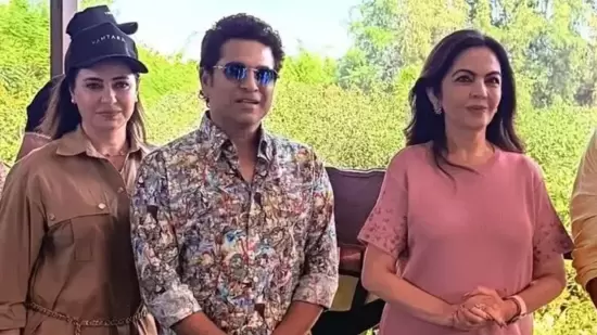 Nita Ambani glows in simple pink look in unseen pic with Sachin Tendulkar and wife Anjali Tendulkar from Jamnagar Nita Ambani glows in simple pink look in unseen pic with Sachin Tendulkar and wife Anjali Tendulkar from Jamnagar