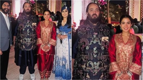 Radhika Merchant shines in Punjabi style crimson kurta as Anant Ambani complements her in royal look at friend’s wedding Radhika Merchant shines in Punjabi style crimson kurta as Anant Ambani complements her in royal look at friend’s wedding