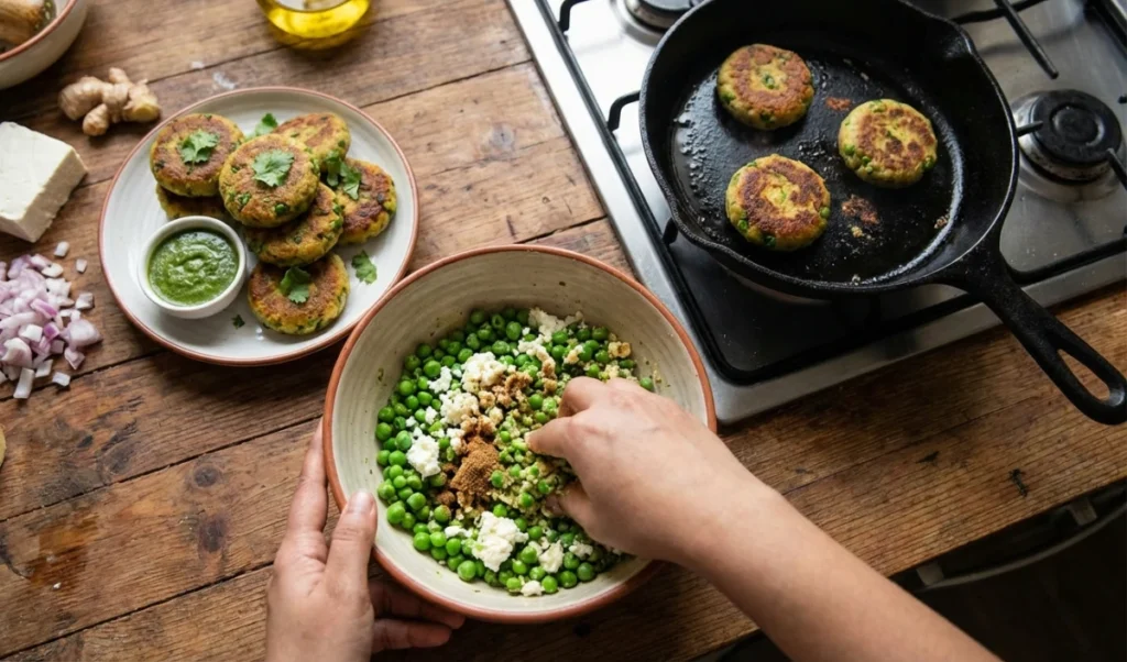 Street Food को कहें Bye-Bye! घर पर बनाएं रेस्टोरेंट स्टाइल मटर पनीर टिक्की, देखें Easy Recipe