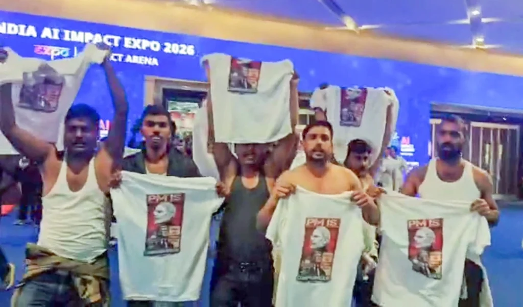 Youth Congress AI Summit Protest | ग्वालियर से पांचवां आरोपी गिरफ्तार, भारत मंडपम में ‘शर्टलेस’ प्रदर्शन पर PM मोदी का तीखा प्रहार