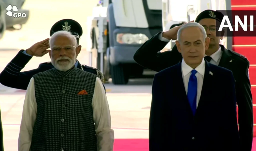 netanyahu welcomed pm modi on red carpet special chemistry of two friends was visible in tel aviv