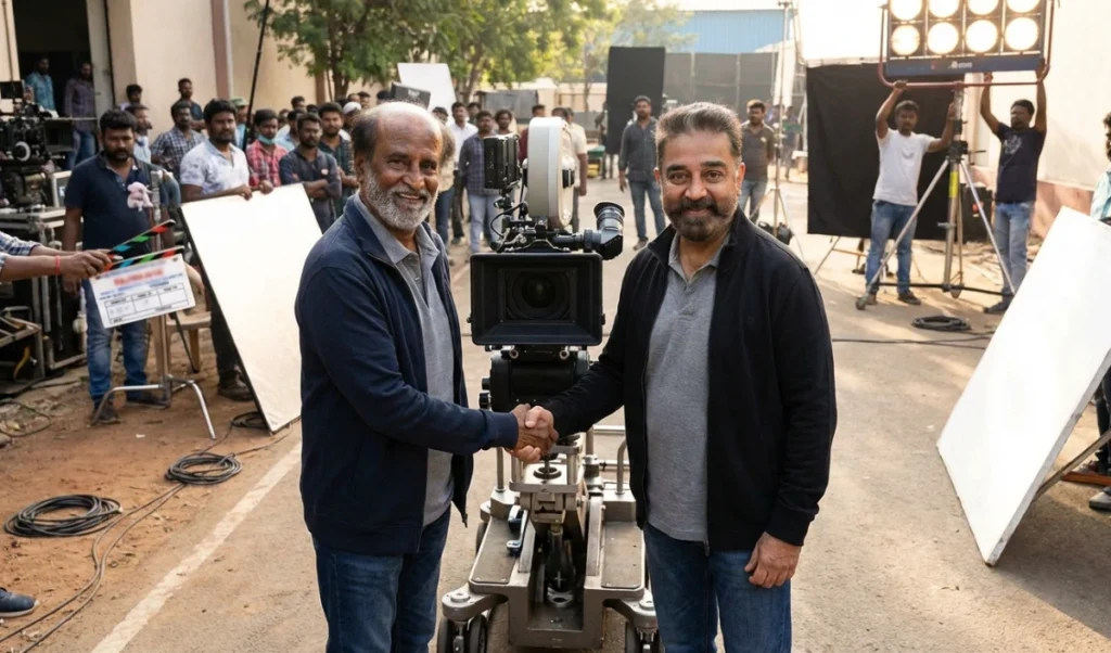 south cinema biggest moment rajinikanth and kamal haasan to work after 47 years for khxrk reunion