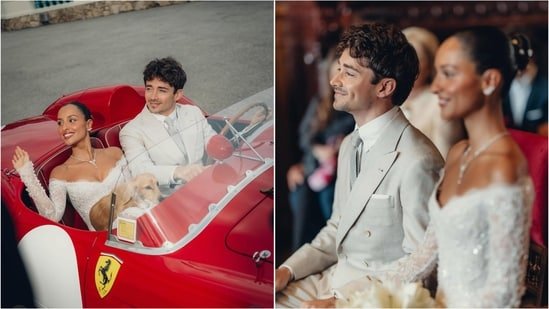F1 driver Charles Leclerc marries Alexandra Saint-Mleux in dreamy Monaco wedding, wearing elegant matching white outfits F1 driver Charles Leclerc marries Alexandra Saint-Mleux in dreamy Monaco wedding, wearing elegant matching white outfits