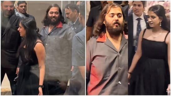 Radhika Merchant serves glamour as she twins with Anant Ambani in a black dress, diamond jewels for a party Radhika Merchant serves glamour as she twins with Anant Ambani in a black dress, diamond jewels for a party