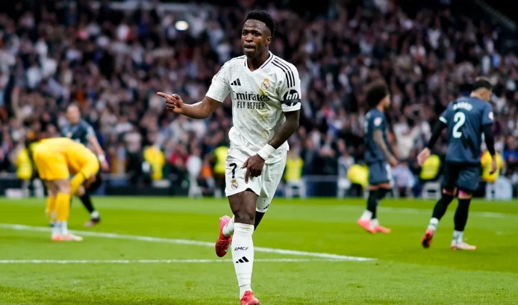 Vinicius Jr. का 'Crying' Celebration वायरल, Manchester City पर जीत के बाद मैदान में मचा बवाल।