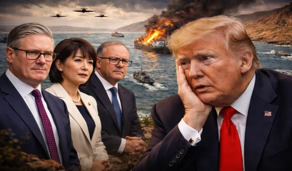 britain australia and japan all refused one by one leaving the us afraid to go to hormuz alone