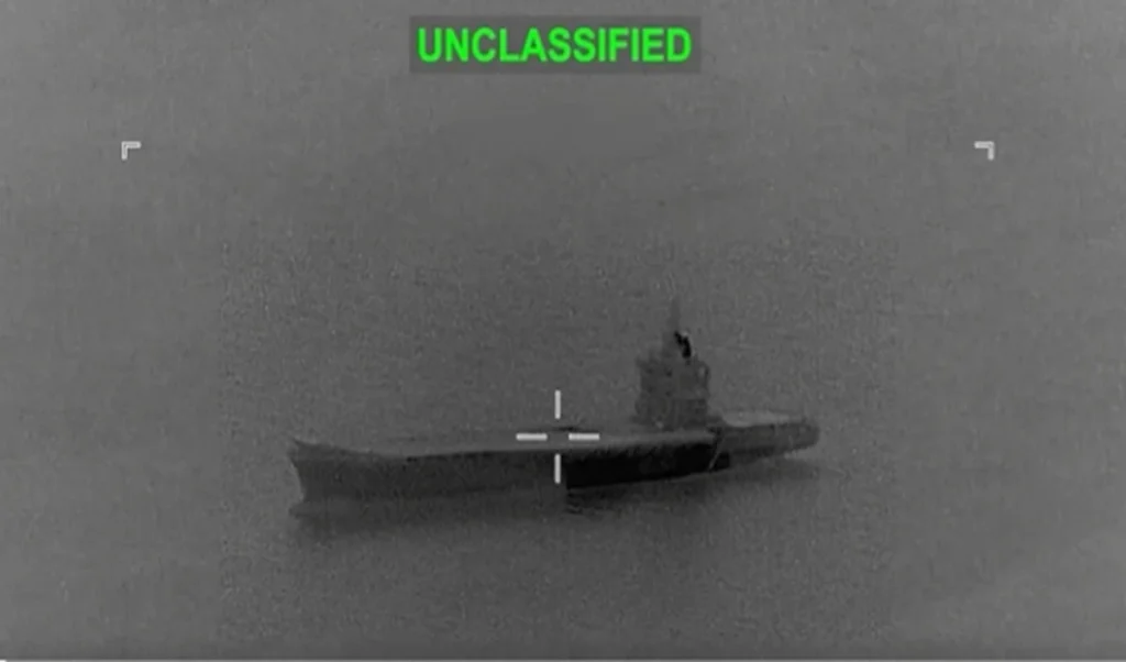 fierce naval battle the us bombed iran drone carrier engulfing it in flames