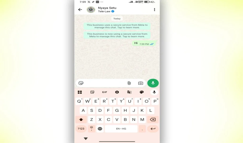get free legal advice on whatsapp the nyaya setu service begins simply by sending hi