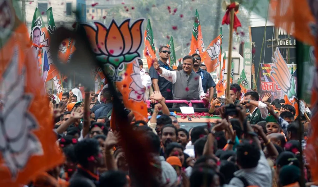 himanta sarma 800km yatra bjp show of strength in assam