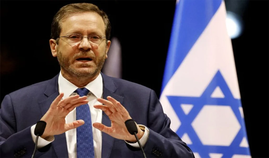 iran attack shakes israel president herzog forced to take refuge in a bunker during his speech