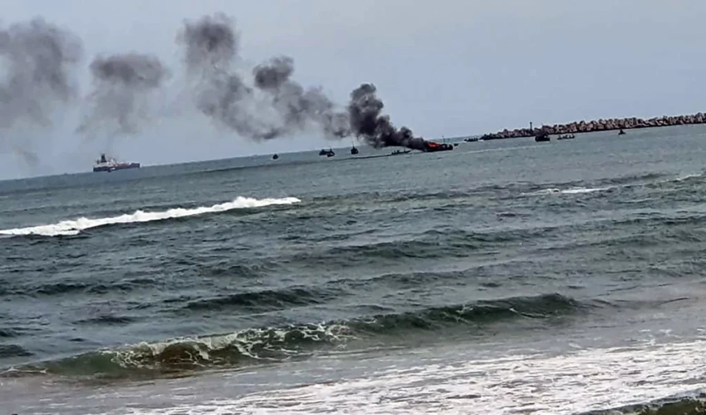 iranian suicide boat blows up us tanker killing one indian sailor video