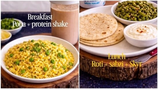 Fitness trainer shares vegetarian meal plan with 100 g protein under 1500 calories: ‘Poha, protein shake for breakfast’ Fitness trainer shares vegetarian meal plan with 100 g protein under 1500 calories: ‘Poha, protein shake for breakfast’