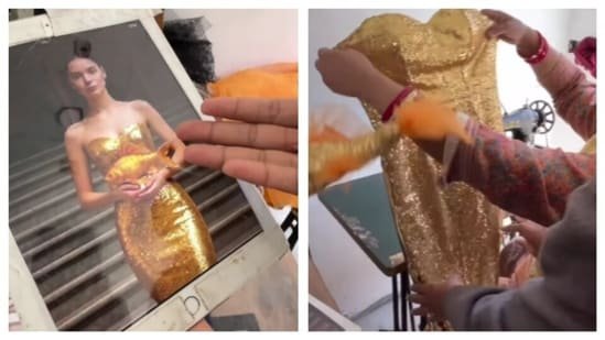 Indian mother’s hand stitched dress from AI generated reference image leaves internet stunned Indian mother’s hand stitched dress from AI generated reference image leaves internet stunned