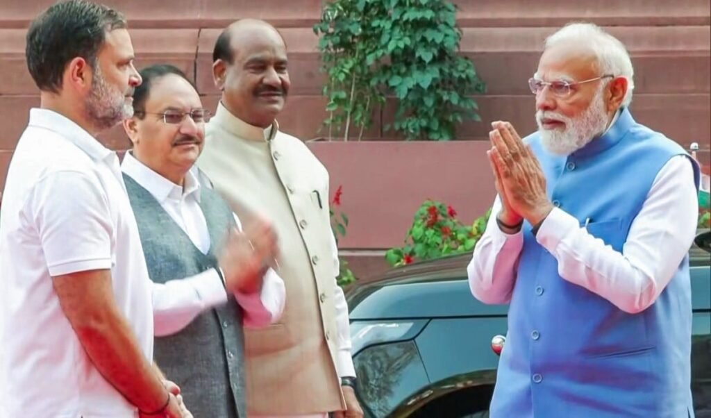 Parliament में PM Modi और Rahul Gandhi की गर्मजोशी, Viral Video में कैद हुआ दुर्लभ पल