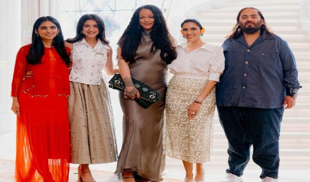 rihanna india visit ambani welcome and singer playin holi