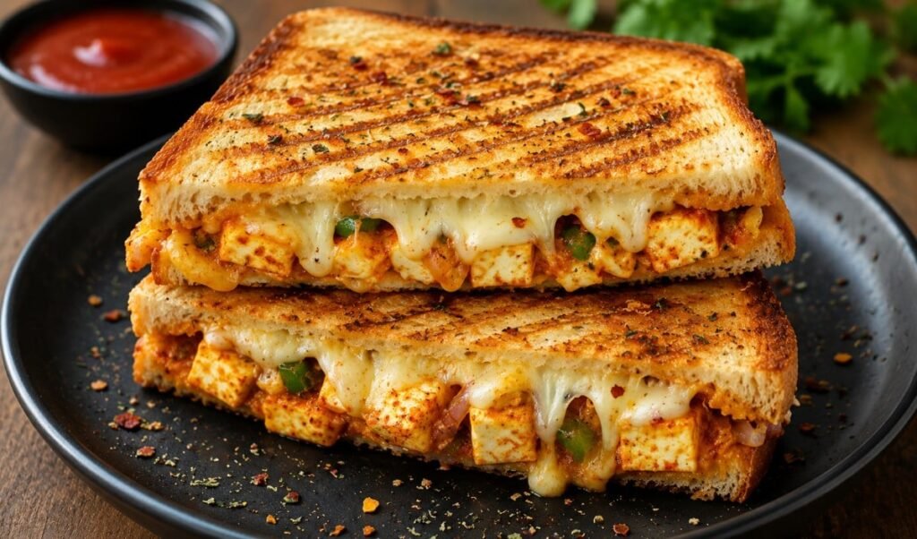 15 min spicy paneer sandwich recipe for working people