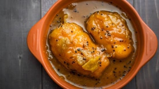 Gujarati Keri No Ras With Fresh Raw Mango And Balanced Sweet Tangy Flavour Gujarati Keri No Ras With Fresh Raw Mango And Balanced Sweet Tangy Flavour