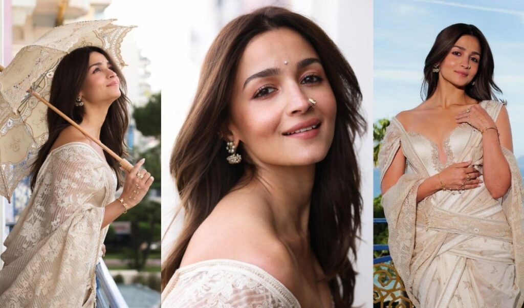 PHOTO GALLERY । Cannes 2026 के India Pavilion में Alia Bhatt का जलवा, पारंपरिक साड़ी को दिया Modern गाउन का Twist