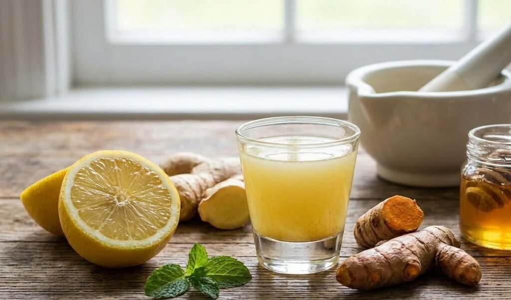 ayurvedic lemon shot for digestion and headaches