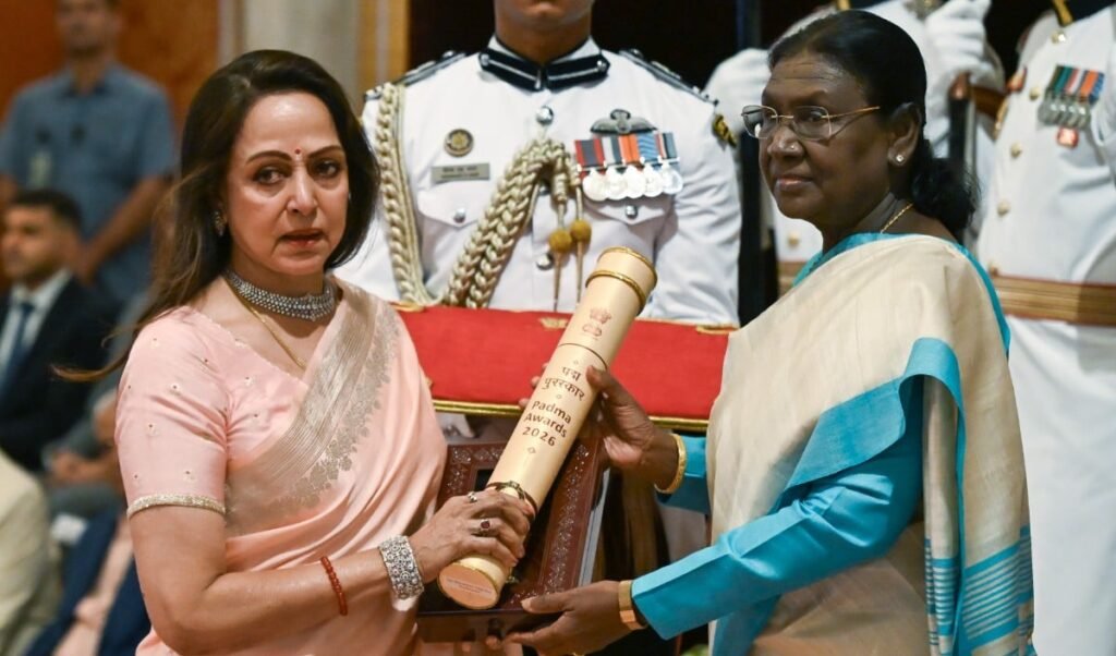 hema malini gets emotional after receiving the padma award remembering late husband dharmendra hema malini gets emotional after receiving the padma award remembering late husband dharmendra