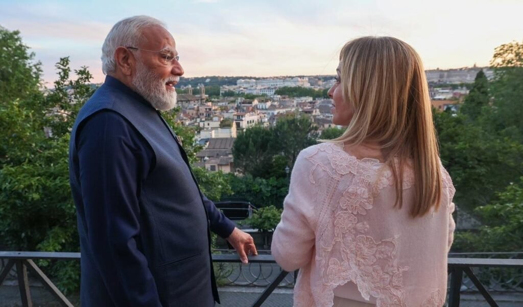 unique blend diplomacy friendship in rome pm modi spends special moment with meloni colosseum
