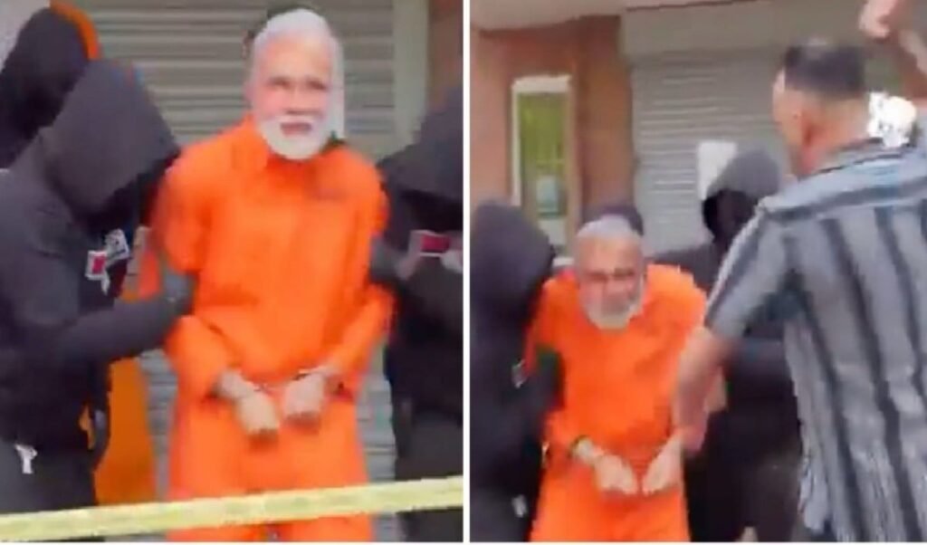 मुंह पर चिपकाई मोदी की तस्वीर, ब्रिटेन के कट्टरपंथी ने मचाया हड़कंप
