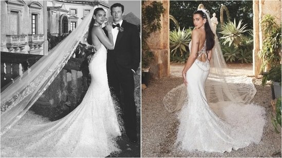 Dua Lipa’s custom Chanel bridal gown for Sicily wedding to Callum Turner took over 1,155 hours to create. See pics Dua Lipa’s custom Chanel bridal gown for Sicily wedding to Callum Turner took over 1,155 hours to create. See pics