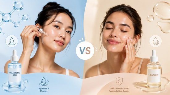 Hyaluronic acid vs glycerin: Which moisturising ingredient is better for your skin? Hyaluronic acid vs glycerin: Which moisturising ingredient is better for your skin?