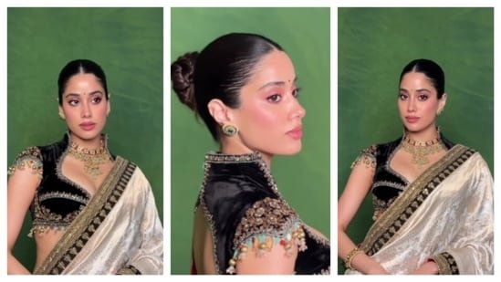 Janhvi Kapoor stuns in silk saree and lavish choker, shows how to ace maharani-core style Janhvi Kapoor stuns in silk saree and lavish choker, shows how to ace maharani-core style