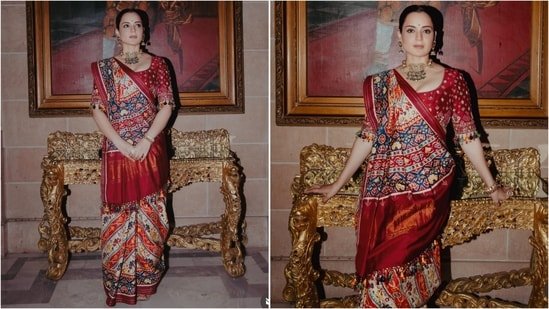 Kangana Ranaut serves another unforgettable saree moment in a vibrant Patan Patola drape during her Jodhpur visit Kangana Ranaut serves another unforgettable saree moment in a vibrant Patan Patola drape during her Jodhpur visit