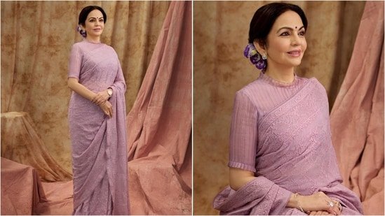 Nita Ambani celebrates Lucknow’s Chikankari heritage in a handcrafted muave saree that took a year to create. See pics Nita Ambani celebrates Lucknow’s Chikankari heritage in a handcrafted muave saree that took a year to create. See pics