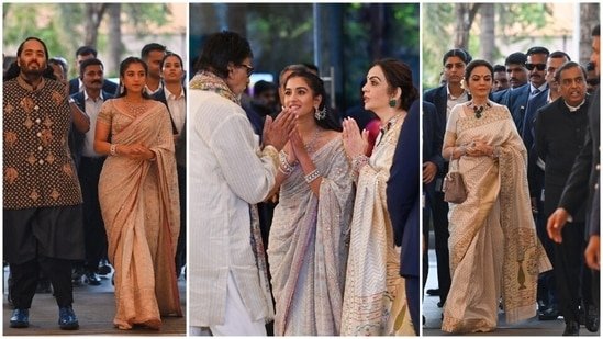 Radhika Merchant, Nita Ambani dazzle in twinning cream saree looks at wedding reception of MP Supriya Sule’s daughter Radhika Merchant, Nita Ambani dazzle in twinning cream saree looks at wedding reception of MP Supriya Sule’s daughter