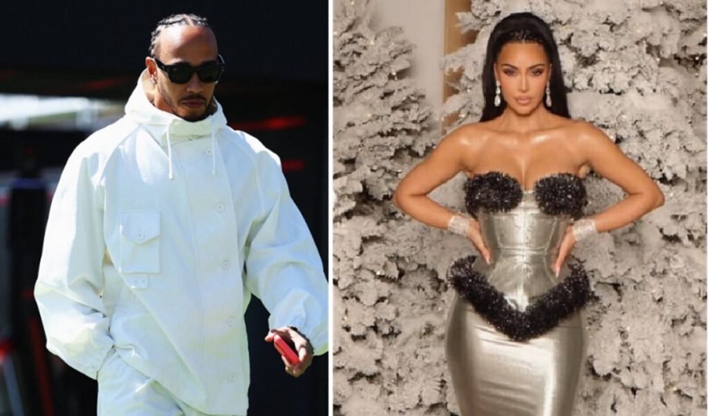 lewis hamilton and kim kardashian grow closer from a kiss on the cheek to flying kiss