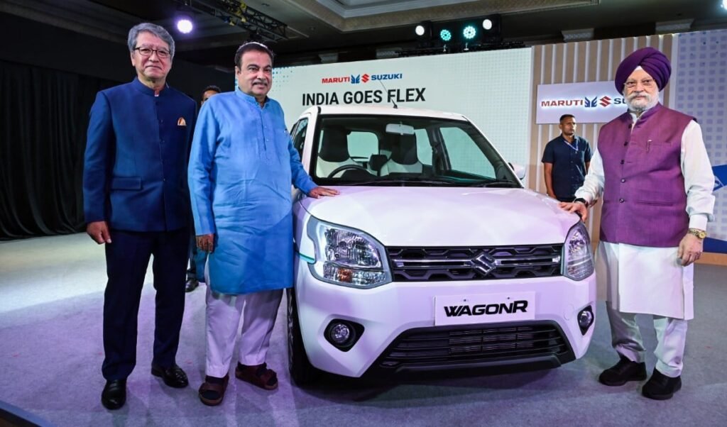 maruti flex fuel wagon r launched india first car to run on 85 per ethano