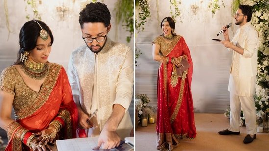 Akansha Ranjan Kapoor ties the knot with Sharan Sharma: What the bride wore on her special day Akansha Ranjan Kapoor ties the knot with Sharan Sharma: What the bride wore on her special day
