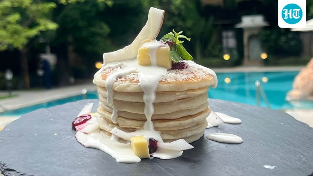 Do protein maxxing right with these delicious protein pancakes recipe served with a healthy Greek yoghurt cocoa drizzle