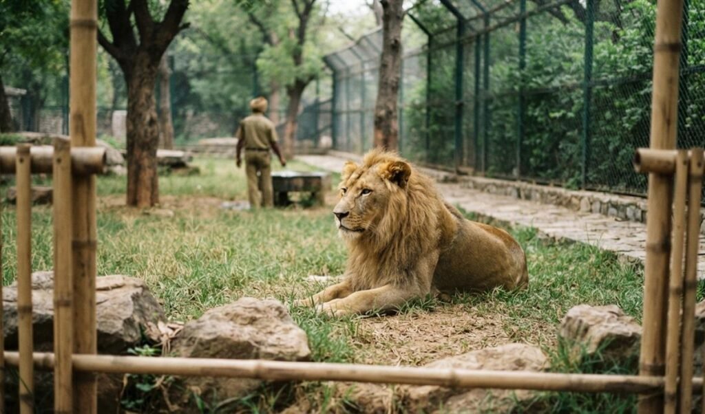 Gujarat के Girnar पहाड़ियों में बच्चे पर हमला करने वाले शेरों को Sakkarbaug Zoo भेजा गया Gujarat के Girnar पहाड़ियों में बच्चे पर हमला करने वाले शेरों को Sakkarbaug Zoo भेजा गया