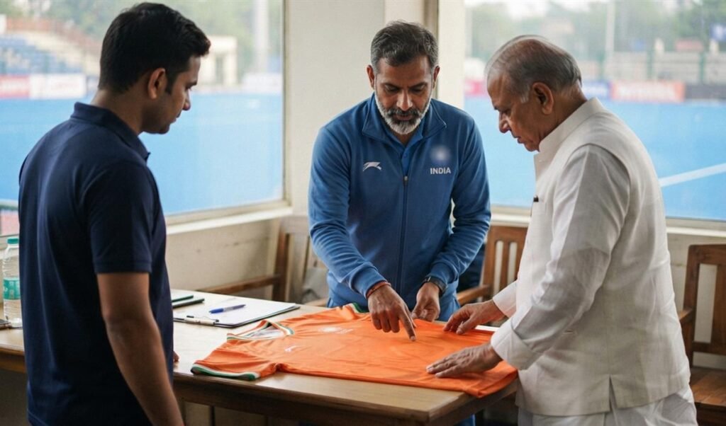 Hockey India का फैसला: World Cup 2026 में नीली की जगह भगवा जर्सी पहनेगी भारतीय हॉकी टीम Hockey India का फैसला: World Cup 2026 में नीली की जगह भगवा जर्सी पहनेगी भारतीय हॉकी टीम