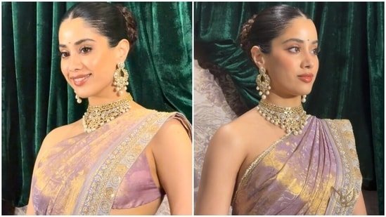 Janhvi Kapoor serves apsara-coded look for Anshula Kapoor’s reception in silk saree, strapless blouse and luxe jewels Janhvi Kapoor serves apsara-coded look for Anshula Kapoor’s reception in silk saree, strapless blouse and luxe jewels