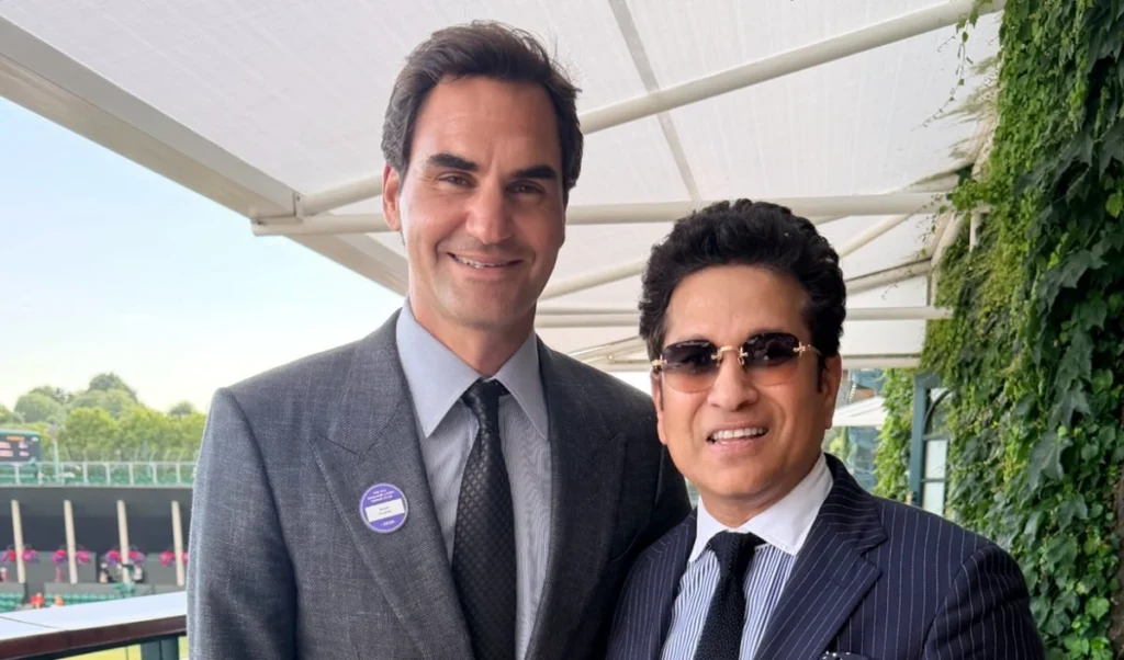 Wimbledon में सितारों का जमावड़ा: Sachin Tendulkar और Roger Federer की दोस्ती ने जीता सबका दिल Wimbledon में सितारों का जमावड़ा: Sachin Tendulkar और Roger Federer की दोस्ती ने जीता सबका दिल