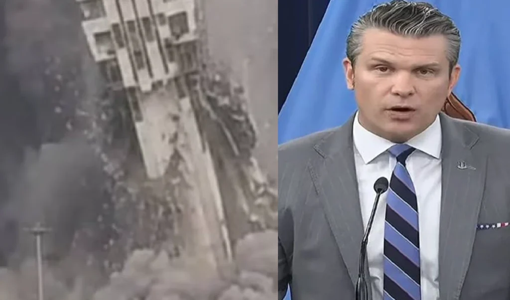 us attack on iran chabahar port pete hegseth shares photo of a collapsing tower india concerns rise us attack on iran chabahar port pete hegseth shares photo of a collapsing tower india concerns rise