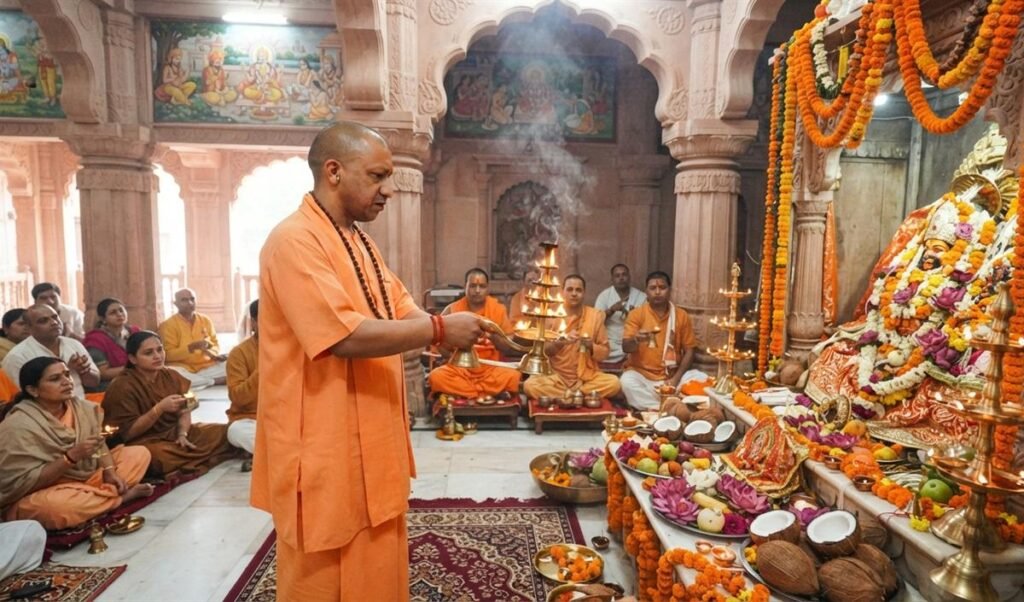 गुरु पूर्णिमा के अवसर पर उत्तर प्रदेश के मुख्यमंत्री योगी आदित्यनाथ ने गोरखपुर स्थित गोरखनाथ मंदिर में विशेष पूजा-अर्चना की।
