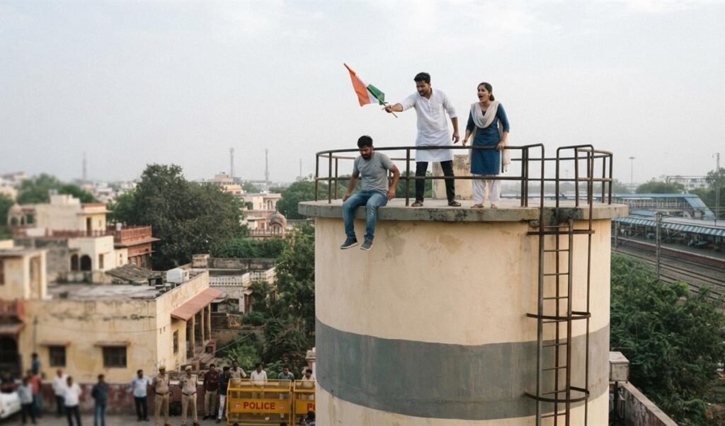 छात्रसंघ चुनाव बहाली और लाठीचार्ज के विरोध में जयपुर में पानी की टंकी पर चढ़े एनएसयूआई कार्यकर्ता छात्रसंघ चुनाव बहाली और लाठीचार्ज के विरोध में जयपुर में पानी की टंकी पर चढ़े एनएसयूआई कार्यकर्ता